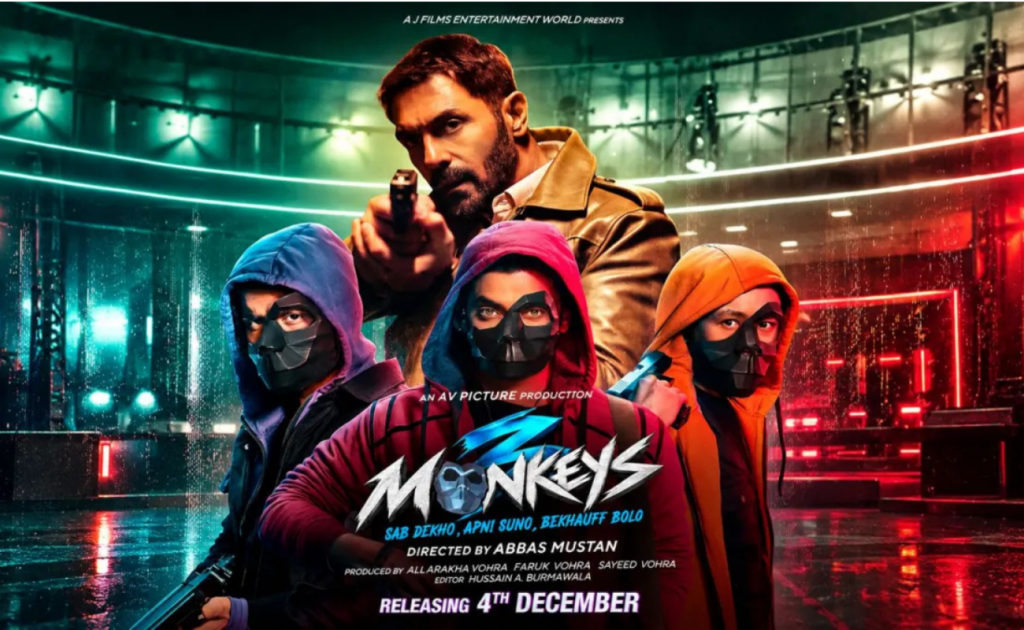 3 Monkeys Release Date: Mustafa Burmawala drops the first look poster of the Abbas–Mustan thriller also starring Arjun Rampal